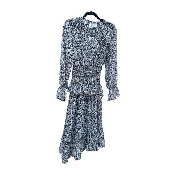 NWOT MISA Los Angeles Sophia Asymmetrical Ruffle Smocked Midi Dress in Size S - Picture 3 of 7